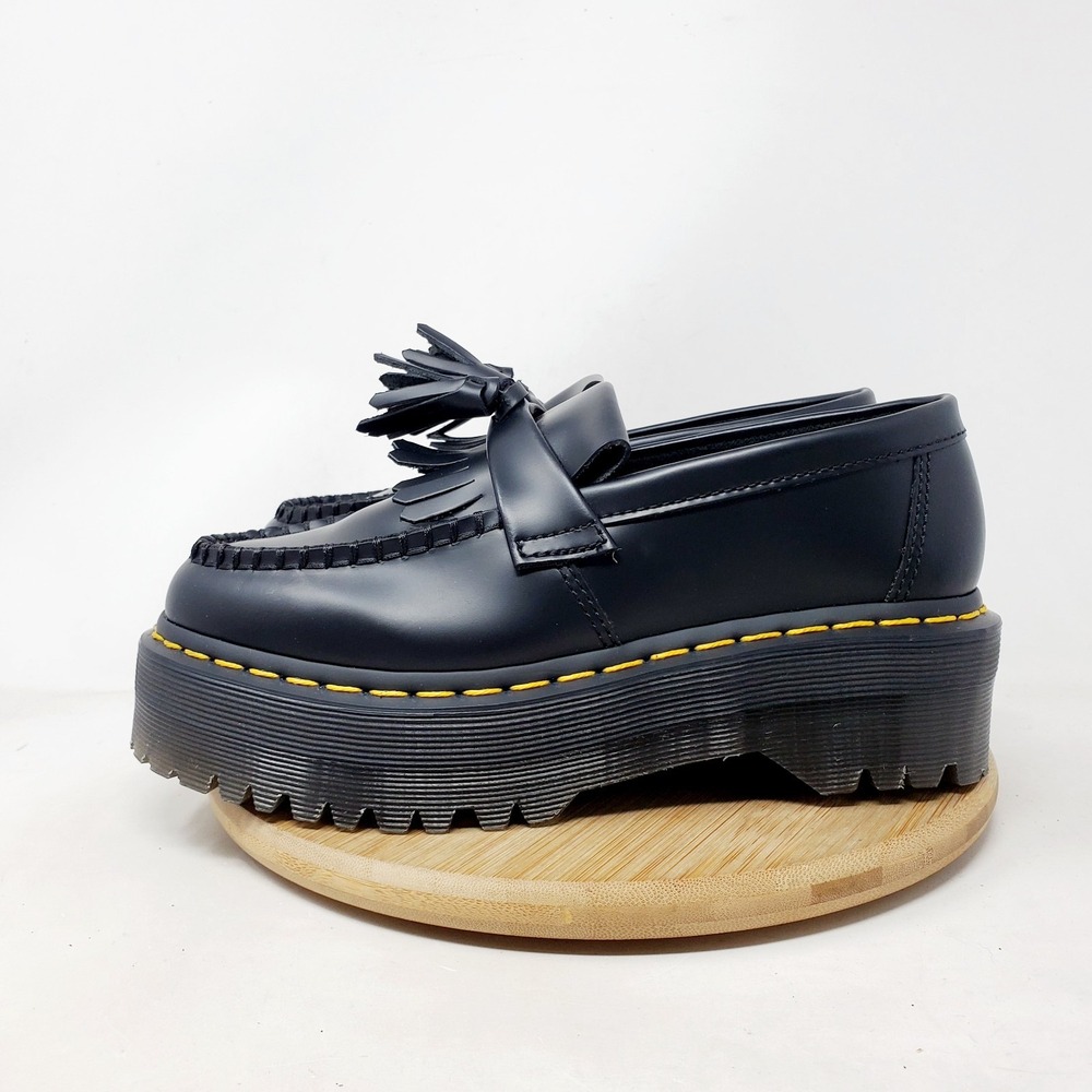 Dr Martens Adrianโ Quad Shoes Womens 5 Black Platform Academia Chunky Y2K Loafer